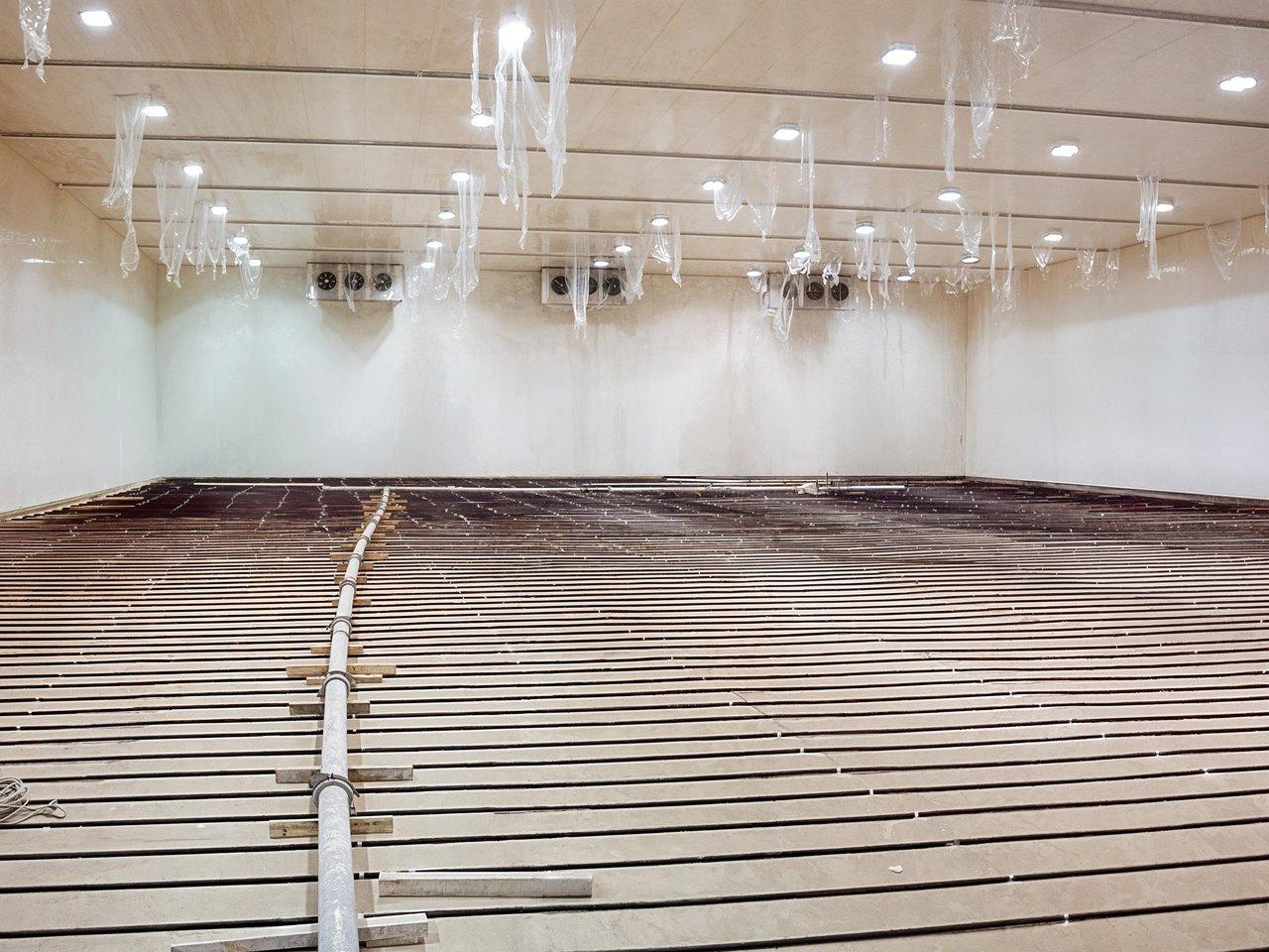 Diagramme d'évaporateur dans une chambre froide, illustrant le positionnement optimal pour un dégivrage efficace.